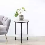 GOLDFAN runder Schachteltisch Wohnzimmer Couchtisch runder Beistelltisch Tischplatte