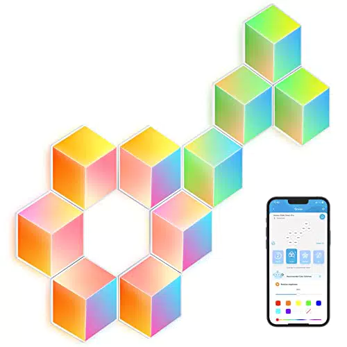 Govee Glide Hexa Pro 3D LED Light Panels, WiFi RGBIC Dreidimensional Innen funktioniert mit Alexa und Google Assistant