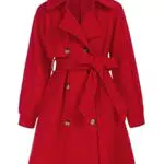 GRACE KARIN Mädchen Tweedmantel elegant vintage basic lange Tweedjacke Rot 06Y