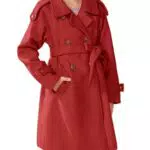 GRACE KARIN Mädchen Wintermantel Warmer Mäntel Zweireihige Wollmantel Langarm Jacken Elegante lässige Tweedjacke für Mädchen mit Gürtel Rot 5-6 Jahre