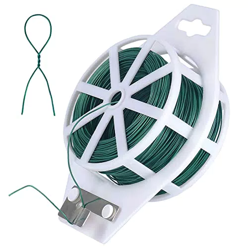 Grüner Floristendraht, 90 m, 22 Gauge, Blumendraht mit Schneider für Kränze