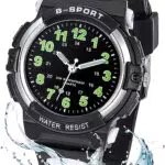 GUUMUXIN Kinderuhr Jungen Mädchen, Analog Quartz Uhr mit Armbanduhr Kautschuk Wasserdicht Outdoor Sports