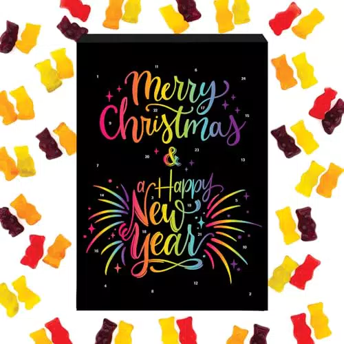Hallingers Gummibärchen Adventskalender handmade, mit Fruchtsaftbärchen - Rainbow - zu Weihnachten