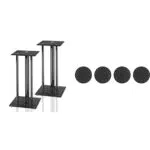 Hama Lautsprecherständer 2er-Set mit versteckter Kabelführung Schwarz & OEHLBACH Shock Absorber