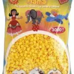 Hama Perlen 201-03 Bügelperlen Beutel mit ca. 3.000 bunten Midi Bastelperlen mit Durchmesser 5 mm in Gelb