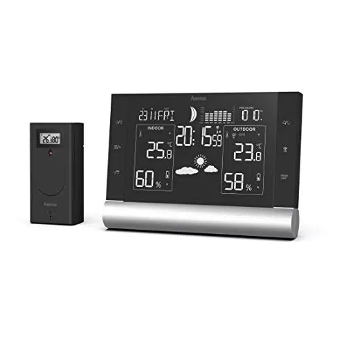 Hama Wetterstation Funk mit Außensensor „Black Line Plus“ schwarz