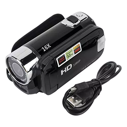 Handheld-Videocamcorder, 1080P 16MP DV-Kamera 16x Digitalzoom-Videokamera mit Drehbarem 2