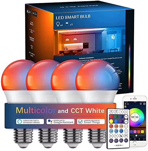 HaoDeng Alexa Lampe, WLAN 10W LED RGBCW Intelligente E27 Birne