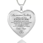 HAYOUWAY Kette Herz Halskette mit Motivierend Text An Meine Tochter Damen Mädchen