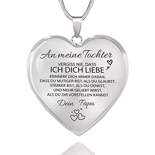 HAYOUWAY Kette Herz Halskette mit Motivierend Text An Meine Tochter Damen Mädchen