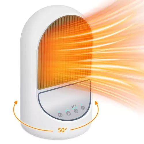 Heizlüfter Energiesparend 1200W Mini Keramik Elektrische Heizlüfter mit Automatischer Oszillation Thermostat