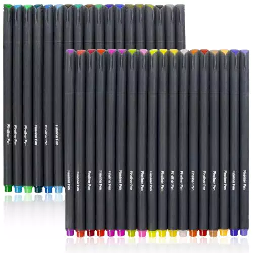HELESIN Filzstifte Pinselstifte Fineliner Set, 36 Farben Brush Pen Set mit Anti-Roll-Design für Erwachsene und Kinder