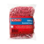 Herlitz 10105344 rote Gummiringe 70mm, 1kg in Schachtel