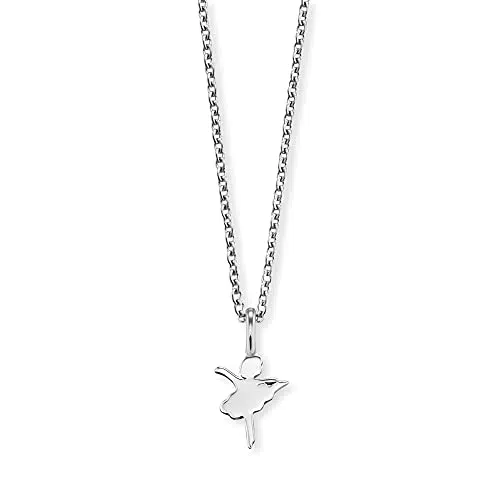 Herzengel Mädchen Kinder Halskette aus Sterling Silber und einem Ballerina Anhänger in Silber - Karabinerverschluss - längenverstellbar - nickelfrei