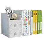 Hggzeg Schreibtisch-Bücherregal mit Schublade, kleines Bücherregal