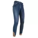 HKM Erwachsene Reithose -Pasadena-Summer Denim Silikon-Vollbesatz6100 jeansblau34 Hose