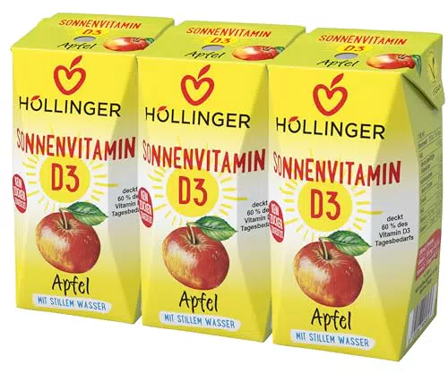 Höllinger Schulsaft Sonnenvitamin D3 Apfel 3x200ml