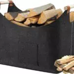 Kaminholzkorb, Holzkorb FüR Kaminholz, Faltbar Verdickter Filz Mit Holzgriff Filztasche