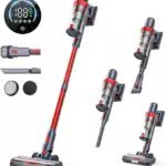 HONITURE Akku Staubsauger 450W/38000Pa, Staubsauger Kabellos mit Touchscreen