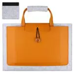 HoYiXi 13 14 Zoll Laptop Hülle Leder mit Griff Kompatibel mit MacBook Air M1 M2 2022/MacBook Pro 13 M2 2022-2016/MacBook Pro 14 2021 Tasche Sleeve Filz für 13-14'' Dell Lenovo HP ASUS Acer PC