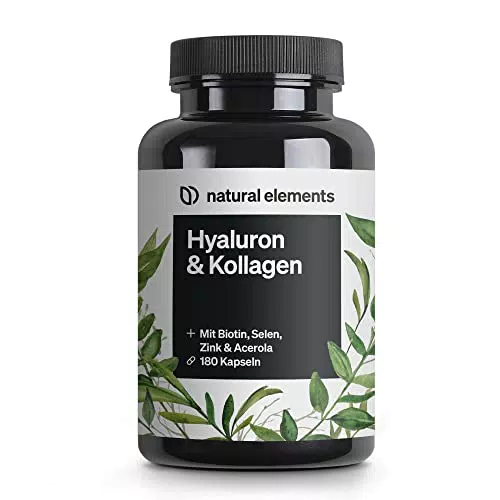 Hyaluronsäure Kollagen Komplex - 180 Kapseln - Angereichert mit Biotin