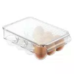 iDesign Fridge/Freeze Binz Eierbehälter, kleine Aufbewahrungsbox aus Kunststoff für zwölf Eier
