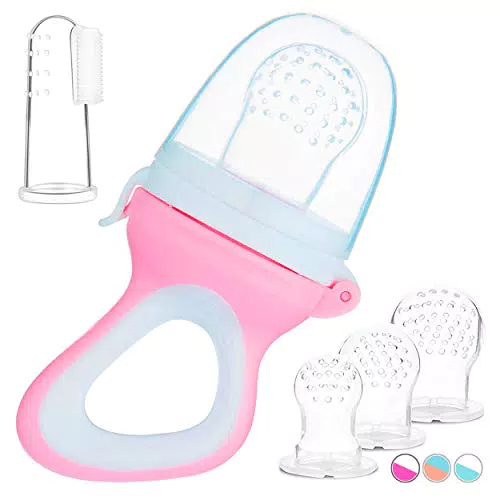 iFancy Fruchtsauger Baby & Kleinkind + 3 Silikon-Sauger in 3 Größen + 1 Baby-Zahnbürste