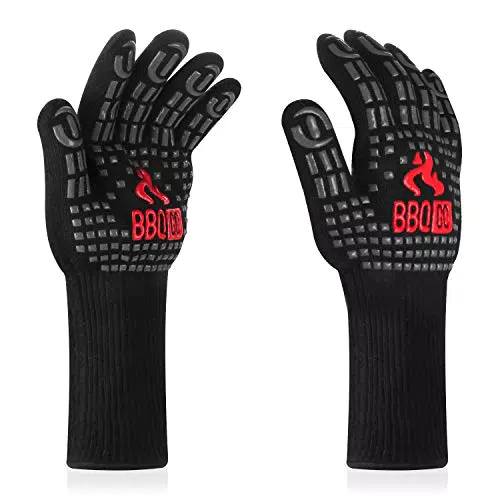 Inkbird Grillhandschuhe Hitzebeständige, Grillhandschuhe mit 800°C Extrem Hitzebeständige
