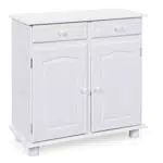 Inter Link Landhausstil Kommode Sideboard Sideboard Buffet Landhausstil Beistellschrank - Kiefer massiv 2 Türen 2 Schubladen Weiß lackiert