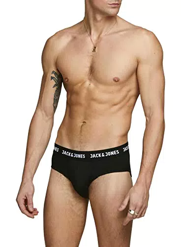JACK & JONES Basic 5er Pack Slips Regular Fit Unterhosen Set Gummizugbund mit Logo Stickerei JACSOLID