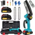 JINDUN Mini Kettensäge, 21V 6 Zoll Akku Kettensäge mit LED Leistungsanzeige