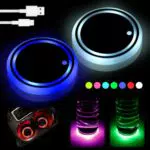 JIZZU LED Auto Untersetzer, 2 Stück LED Becherhalter Lichter