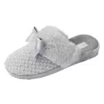JOMIX Winter Hausschuhe Damen Schleife Keilabsatz Pantoffeln Warme Flauschige Slippers Puschen Indoor