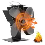 Kaminventilator 4 Blatt Ofenventilator mit Wärmebetrieb für Holz/Holzbrenner/Kamin