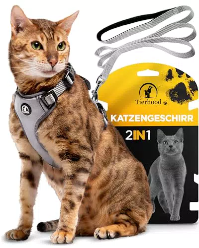 Katzengeschirr Set mit Leine für kontrollierte Freiheit - Komfortabel