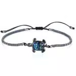 KELITCH Abalone Muschel Perlenarmband Verstellbare Schildkröte Anhänger Rocailles Wickelarmband Freundschaft Armreifen Schmuck