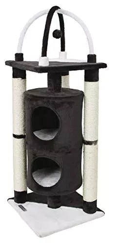 Kerbl 81507 Kratzbaum Onyx, 38 x 38 x 107 cm, schwarz/weiß
