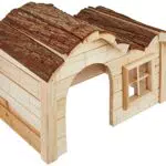 Kerbl Nagetierhaus mit gebogenem Dach Natur 30x20x20 cm
