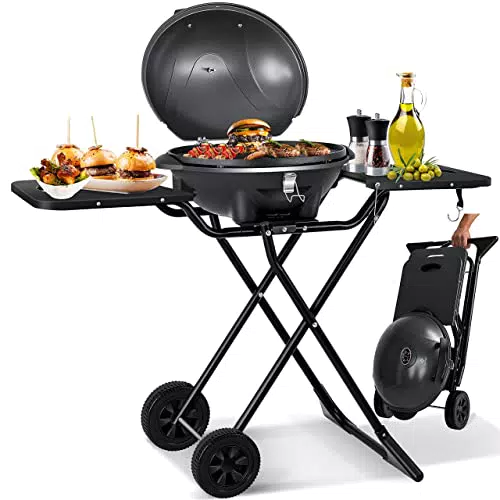 KESSER elektrischer Elektrogrill 2in1 Tischgrill - Standgrill mit Deckel und Standfuß