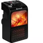KESSER Steckdosen Heizlüfter Energiesparend Mini mit Kaminfeuereffekt Fernbedienung LCD Display Keramik Heizung mit Thermostat 400W - Temperaturregelung Timer Büro Badezimmer Schlafzimmer
