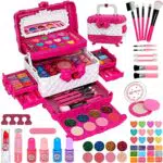 Kinderschminke Makeup Set Schminkkoffer Mädchen - Waschbar Schminke Kinder Make Up Set Mädchen Spielzeug