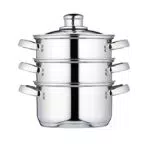 KitchenCraft 3 Kochtopf Set, Dampfgarer/Suppentopf Steamer 3-stufig