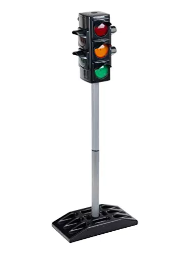 Klein Theo 2990 Ampel, Batteriebetriebene Verkehrsampel mit manuellem oder automatischem Ampelzyklus