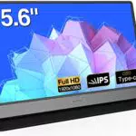 KOORUI Portable Monitor 15.6 Zoll 1080P FHD Tragbarer Monitor IPS Mobiler Monitor mit Zwei Lautsprecher Eye Care-Bildschirm und Mini HDMI/Typ-C