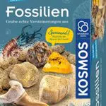 KOSMOS 657918 Fossilien Ausgrabungs-Set, Grabe echte Versteinerungen und Bernstein selbst aus