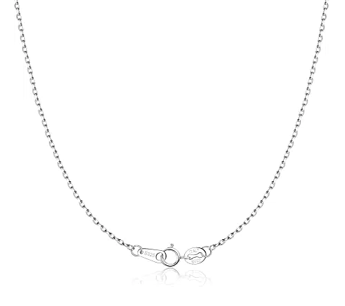 Krfy Kette Silber 925 ohne Anhänger 1.35 mm Diamantschliff Kabelkette Halskette für Frauen Mädchen