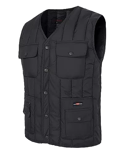 KTWOLEN Herren Weste Steppweste Slim Fit Outdoor Weste Winterweste Ärmellos Steppjacke Übergangsjacke Daunenweste Stepp Weste mit Multi Taschen
