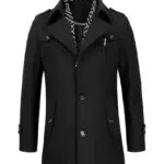 KTWOLEN Herren Wintermantel Business Wollmantel Warm Herrenmantel Freizeit Wolle Winterjacke mit Schal-Einsatz Winddichte Übergangsmantel Jacke
