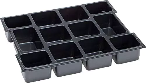 L-BOXX 1000010126 Kleinteileeinsatz 12 Mulden 102, Schwarz