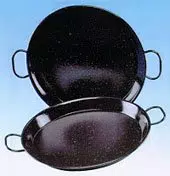 La Ideal Paella Pfanne Stahl emailliert, schwarz, 24 cm